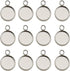 50pcs Fit 12mm Stainless Steel Round Blank Bezel Pendant Trays Base Cabochon Settings Trays Pendant Blanks for Jewelry Making DIY Findings (10162-...