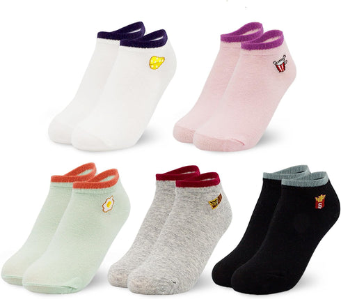 Jinny's Shoppe Women’s Novelty Cute Ankle Socks – 5 Pairs Colorful Soft Cozy Lovely Cotton Socks for Everyday Casual Wear...