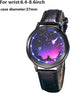 LED Touch Screen Watch Unique Cool Watch Meteor Shower/Wish Tree Brain/Universe Milky Way/Simple Black Dial Watch with Soft Leather Strap Black Ba...