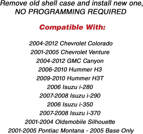 KeylessOption Just The Case Keyless Entry Remote Key Fob Shell for L2C0007T...