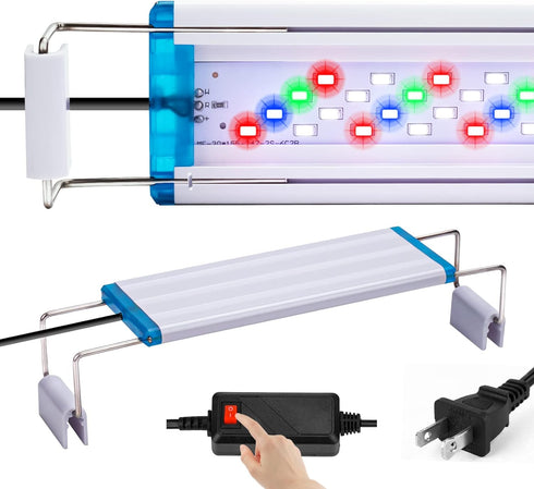 LED Aquarium Light Full Spectrum Fish Tank Lights 7" 8" 10" 12" 8W Multi-Color Freshwater Saltwater Plant Lamp White Blue Red LEDs...