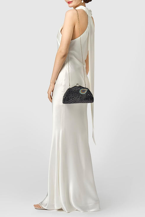 BABEYOND 1920s Flapper Peacock Clutch - Gatsby Sequined Evening Handbag Beaded Bag for Prom Cocktail Party...
