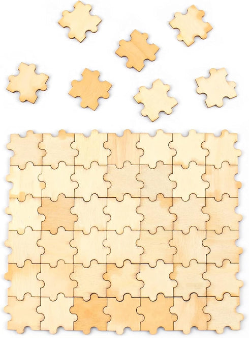 AUEAR, Unfinished Wooden Blank Jigsaw Freeform Wood Piece for DIY Crafts Arts Card Making (50 Pack)...