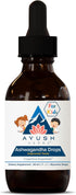 Ayush Herbs Ashwagandha Drops for Kids & Adults - Alcohol-Free Ashwagandha Drops, Calming Daily Supplement for Calm Focus with Organic Ashwagandha...