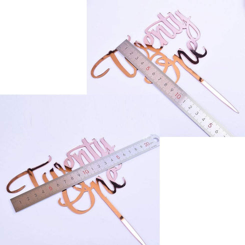 21th Birthday Cake Topper champagne Gold 21th Birthday Party Decoration Supplies Calligraphy Bling Cake Decoration Sign Party Banner...