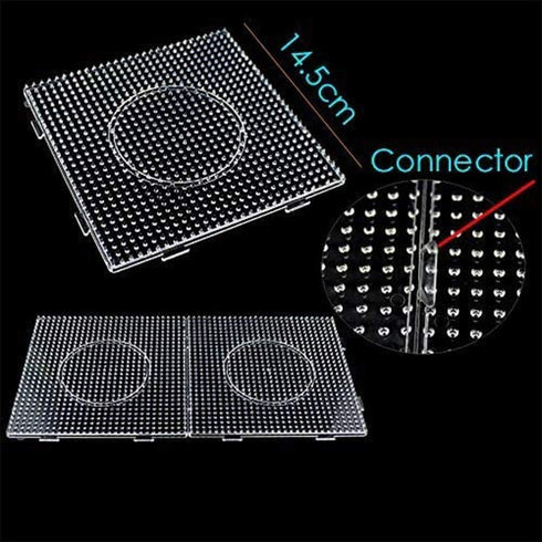 H&W 6PCS 5mm Fuse Beads Boards, Large Clear Pegboards Kits, with Gift 4 Lroning Paper (WA3-Z6)...