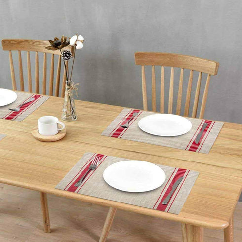 GIVERARE Placemats Set of 4, Heat-Resistant Woven Vinyl Placemat, Non-Slip Washable PVC Table Mat, Easy to Clean Premium Plastic Mats at for Dinin...