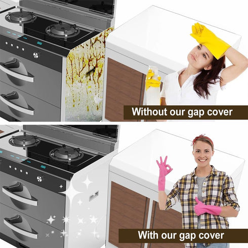 Silicone Kitchen Stove Counter Gap Covers, Heat Resistant Kitchen Counter Gap Non-Tacky Filler Seals Spills Between Counter, Stovetop, Oven, Washe...