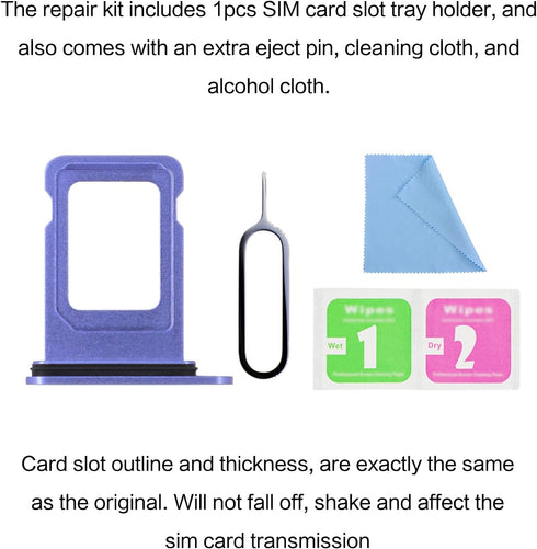 ASDAWN for iPhone 12 SIM Card Slot Replacement for iPhone 12 SIM Card Tray Holder Waterproof Rubber Ring and SIM pin(Single Sim Version 6.1 inches...