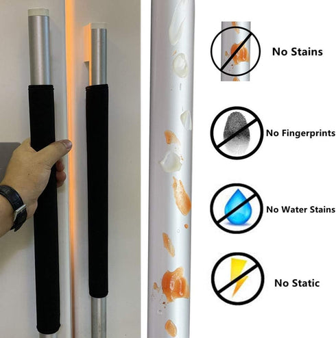 Miaowater 4 PCS Refrigerator Door Handle Covers Kitchen Appliance Decor Handles Anti-Skid Anti-Static Protector Fridge, Dishwasher Oven Keep Off Fingerprints,Food Stains (Black)