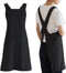 NEWGEM Japanese Linen Cross Back Kitchen Cooking Aprons for Men with Pockets for Baking Painting Gardening Cleaning Black...