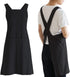 NEWGEM Japanese Linen Cross Back Kitchen Cooking Aprons for Men with Pockets for Baking Painting Gardening Cleaning Black...