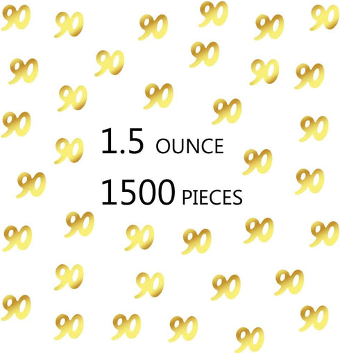 Number 90 Confetti Glitter Metallic Foil Table Party Decorations for Anniversary/Birthday/Wedding 1.5 oz(Golden 90)...