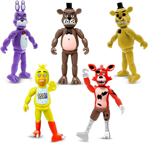 Action Figures Set, 5 Pcs Action Figures Toys, 5.5 Inches Movable Joints Collectible Toys Set with Light Gifts Cake Toppers for Video Games Fans B...