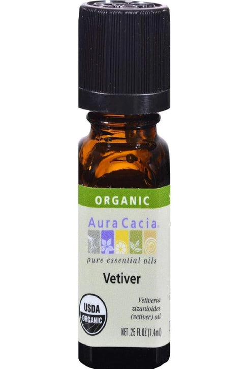 Aura Cacia Certified Organic Pure Vetiver Essential Oil, 0.25 fl. Oz...