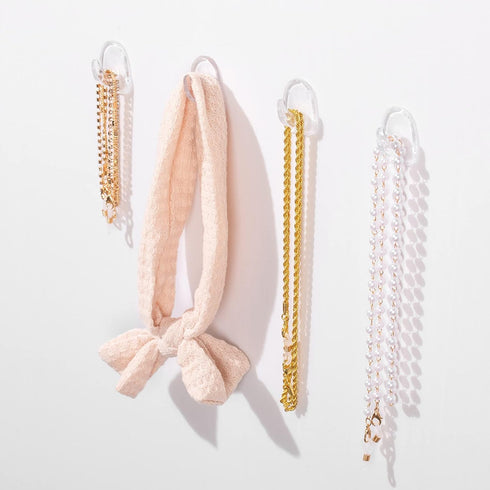 Jetec 60 Pieces Clear Adhesive Wall Hooks Transparent Reusable Seamless Hooks for Hanging Small Sticky Acrylic Hangers with Non Marking Sticker fo...