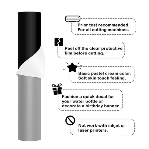 TECKWRAP 001 Vinyl Matte Permanent Adhesive Vinyl for Craft Decal Projects 12" x 10ft, Matte Ink Black...