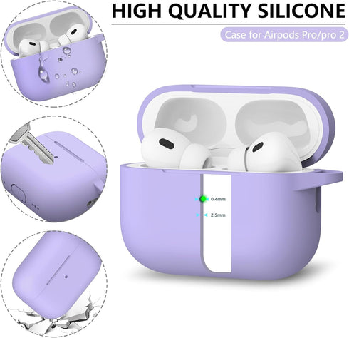 2 Pack AirPod Pro Case Cover with Cleaner Kit,Soft Silicone Protective Case for Apple AirPod Pro 2nd/1st Generation Case for Women Men,AirPods Pro...