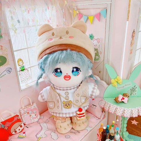 niannyyhouse Bear Suit Dress Up Hat T-Shirt Vest Pants Shoes Backpack 7.8in?20cm? Plush Doll Stuffed Figures Toys Clothes Accessories...