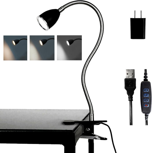 Desk lamp Eye-Caring Table Lamps, 360°Rotation Gooseneck Clip on Lamp Reading Light, Portable Reading Book Light, Clamp Light, Study Desk Lamps fo...