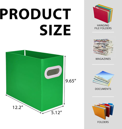 Cardboard Hanging File Organizer,XiePiPiPaper Collapsible Haning File Box for Letter Size,Portable File Holder Storage with Handles, for Desk File...