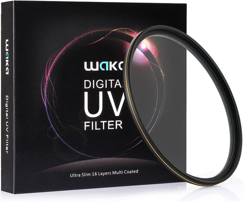waka 52mm MC UV Filter - Ultra Slim 16 Layers Multi Coated Ultraviolet Protection Lens Filter for Canon Nikon Sony DSLR Camera Lens...