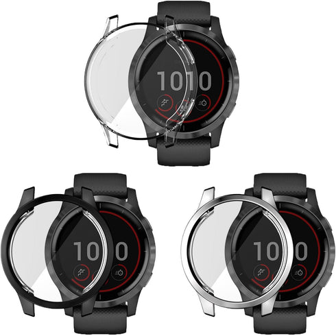 Compatible with Garmin Vivoactive 4 /Venu 2 45mm/Vivoactive 4S /venu 2s 40mm Waterproof Protective Case Soft TPU Plated All Around Scratch-Proof S...