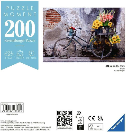 Ravensburger Puzzle Moment: Bicycle | 200-Piece Premium Jigsaw Puzzle for Adults and Kids | Unique Softclick Technology Ensures Vibrant, Matte Fin...