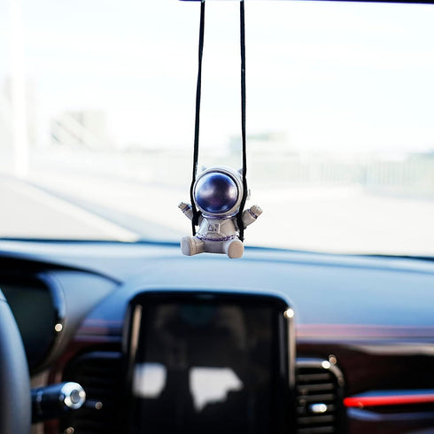 Swing Astronaut Shaped Car Pendant Cartoon Car Rear View Mirror Hanging Ornaments (New Blue)...