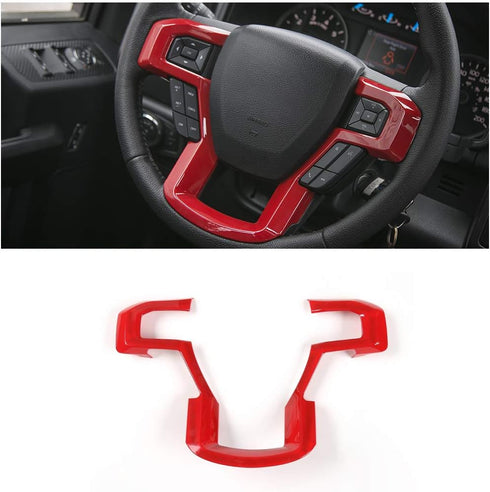 Voodonala Red Steering Wheel Cover Trim for 2015 2016 2017 Ford F150 F250 F350 Super Duty...