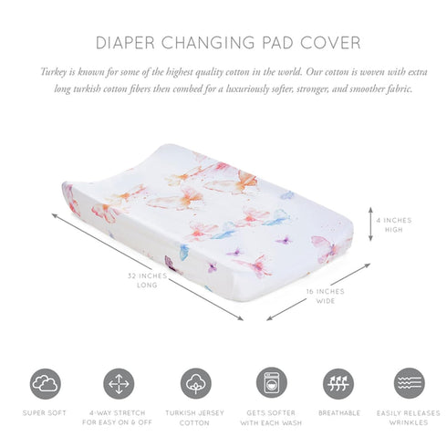 Oilo Changing Pad Cover, Breathable 100% Turkish Cotton Fitted Jersey, 300 Thread Count, Machine Washable, Fits Standard Changing Pads (32" x 16")...