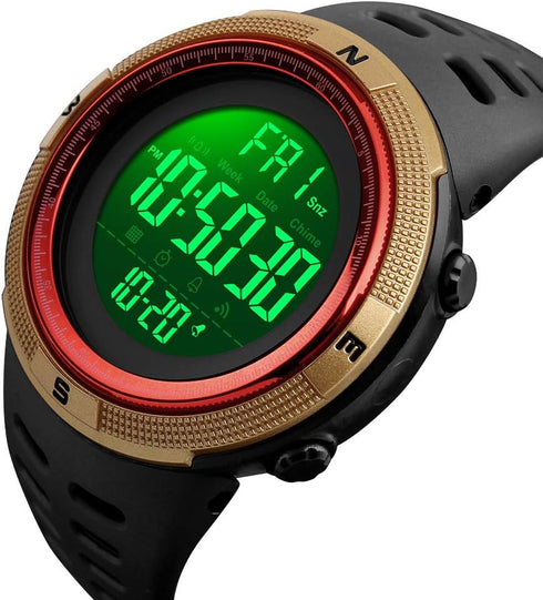 FANMIS Mens Digital LED Sports Watch Military Multifunction 12H/24H Time Dual Time Alarm Countdown Back Light with Simple Design 164FT 50M Water R...