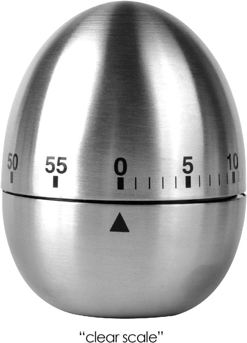 Jayron JR-WG015 Egg Kitchen Timer Stainless Steel Mechanical Rotating Alarm 60 Minutes Count Down Timer for Cooking Learning...