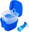 Dental Retainer Cup Holder Mouthguard Cleaning Case with Strainer Basket, Denture Bath Box Storage Cup Holder for Travel Cleaning - Dark Blue...