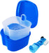 Dental Retainer Cup Holder Mouthguard Cleaning Case with Strainer Basket, Denture Bath Box Storage Cup Holder for Travel Cleaning - Dark Blue...
