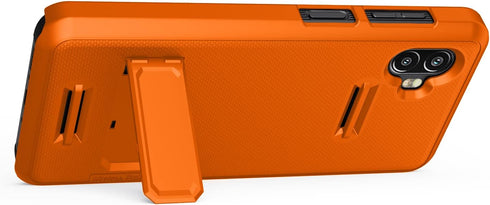 Case Compatible with Samsung Galaxy XCover6 Pro (SM-G736), Shell Case with Hand Strap, Kickstand and Screen Protector (Orange)...