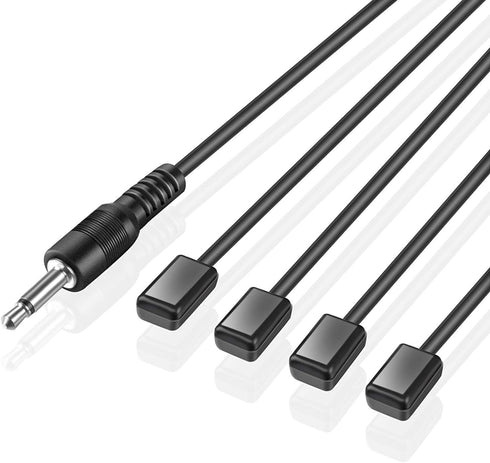 IR Repeater Hidden Infrared Remote Extender System 1 Receiver 4 Emitters Control Kit USB Adapter for Amplifier Cable Box Satellite TV Receiver CD ...