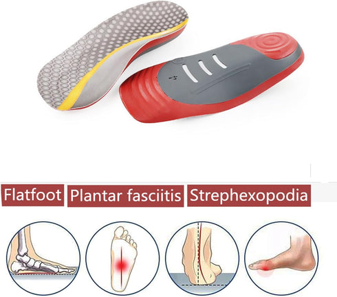 Orthotic Insoles for Plantar Fasciitis PU Heel Shock Absorbing Insoles, Help Reduce Heel Pain Stress, Foot Care Arch Support Inserts for Shoes?Hee...