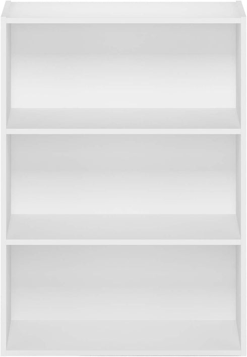 Furinno Pasir 3-Tier Open Shelf Bookcase, Plain White...