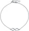 Bling Jewelry Romantic Heart Infinity Figure Eight Love Knot Charm Double Anklet Link Ankle Bracelet For Women .925 Sterling Silver Adjustable 9 T...