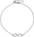 Bling Jewelry Romantic Heart Infinity Figure Eight Love Knot Charm Double Anklet Link Ankle Bracelet For Women .925 Sterling Silver Adjustable 9 T...