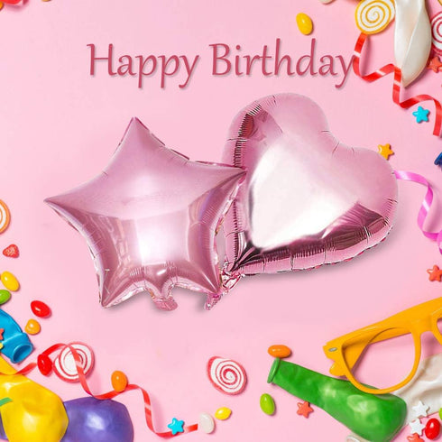 28Pcs Balloon Happy Birthday Party Decorations For Women Confetti Balloons 18" Star Heart Foil Balloons Wedding Decorations Helium Ballons Girl Bo...