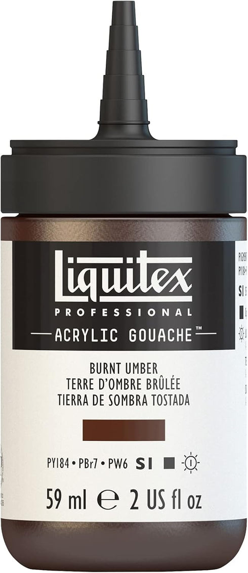 Liquitex Professional Acrylic Gouache, 2-oz (59ml) Bottle, Burnt Umber...