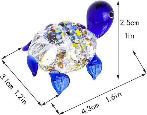 Crystalsuncatcher Handmade Tiny Turtle Hand Blown Glass Ornaments Gifts Decor Collectible Figurine Gardens(Turtle)...