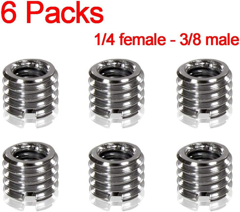 3/8" to 1/4" Tripod Ballhead Reducer Bushing Convert Screw Adapter,1/4" to 3/8" Tripod Ballhead Camera Convert Screw Adapter Mount for Tripod Mono...