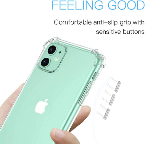 iPhone 11 Clear Case with 2 Screen Protectors, Maximum Shock Absorption Protection, Clear iPhone 11 Case, Compatible with Apple iPhone 11...