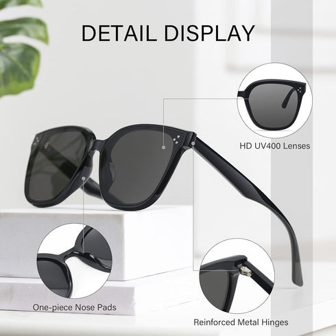 Dollger Retro Oversized Square Sunglasses for Women Trendy Classic Style Sun Glasses UV400 Protection...
