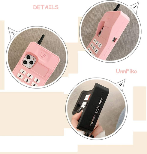UnnFiko 3D Silicone Case Compatible with iPhone 11, Retro Classic Creative Soft Rubber Bumper Cover Cool Fun Thick Protective Stand Case (Retro Ce...