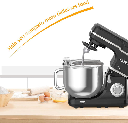Subtle Silver Coated for Splash Guard lid Mixing Bowl Kitchen Machine Chef Multifunction Kitchen Machine for Acekool...