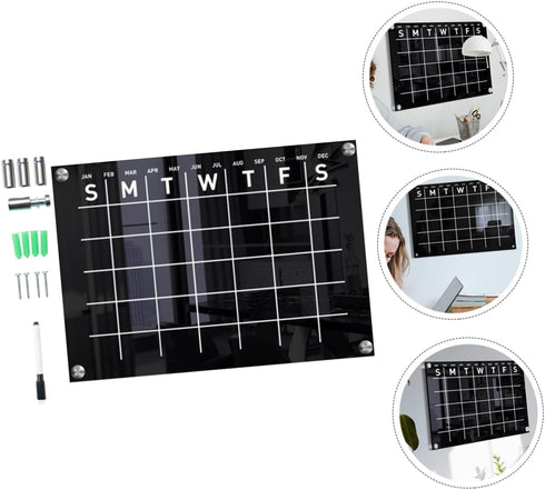 STOBOK 1 Set Erasable Message Board Wall Sticker Decor Office Decor Wall Mounted Erasable Board Chore Chart Memo Boards Calendar Whiteboard Memo B...